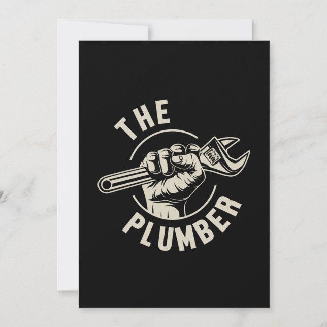 The Plumber Plumbing Profession Craft Pipe Gift Einladung (Vorderseite)
