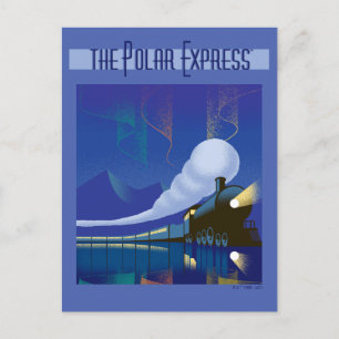 The Polar Express   Nordlichter Vintage Reise Feiertagspostkarte