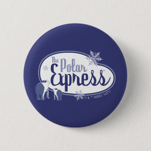 The Polar Express   Polar Bears Retro Graphic Button