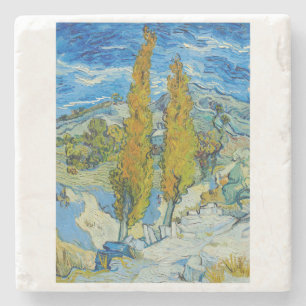 The Poplars at Saint Remy 1889 by Vincent van Gogh Steinuntersetzer