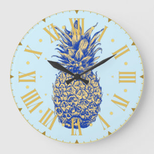 The Posh Pineapple Große Wanduhr