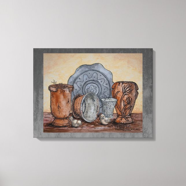 "The Potter's Pots" Schöne Kunst Stillleben Leinwanddruck (Vorderseite)