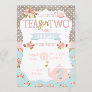 Thé pour deux deuxième invitation d'anniversaire
