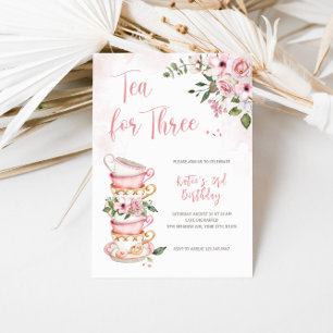 Thé Pour Trois Teups Thème Anniversaire Invitation