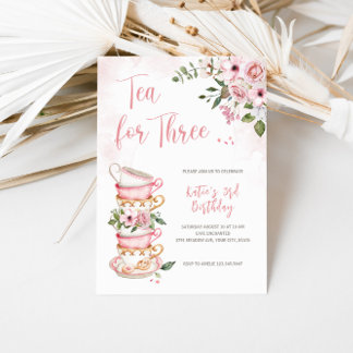 Thé Pour Trois Teups Thème Anniversaire Invitation