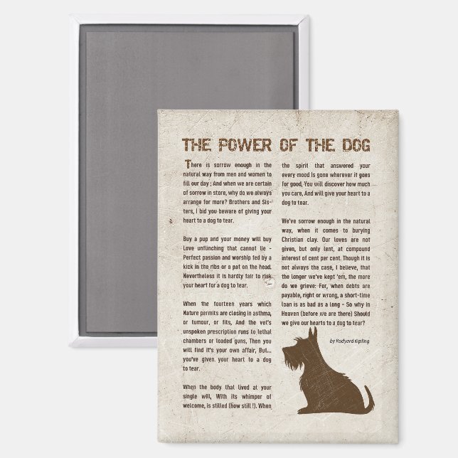 The Power of the Dog Poem - Rudyard Kipling Magnet (Vorderseite/Rückseite)