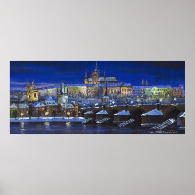 The Prague Panorama Charles Bridge Prague Castle Poster (Vorne)