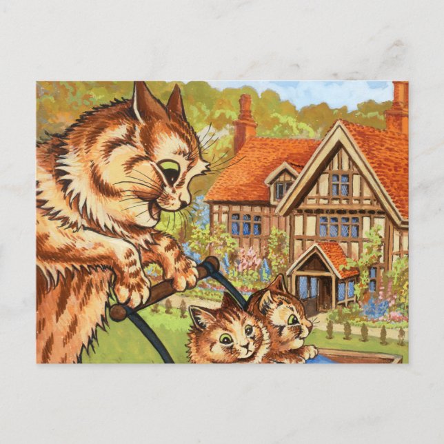 The Pram Ride by Louis Wain Postkarte (Vorderseite)