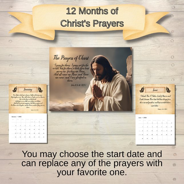 The Prayers of Christ Inspirational Kalender (12 Months of Christ's Prayers Wall Calendar)