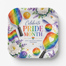 The Pride Pickleball Regenbogen-Thema Pappteller
