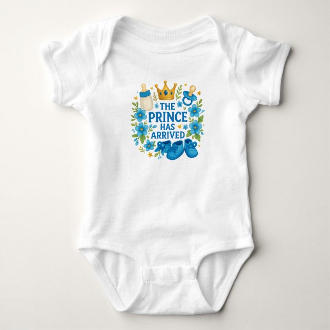 The Prince Has Arrived,Royal Baby Boy Bodysuit Baby Strampler (Vorderseite)