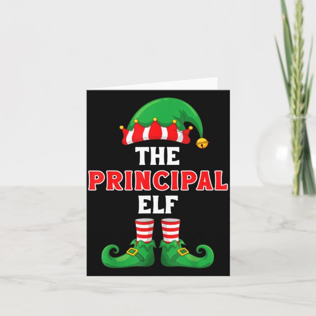 The Principal Elf Christmas For Principal School P Karte (Vorderseite)