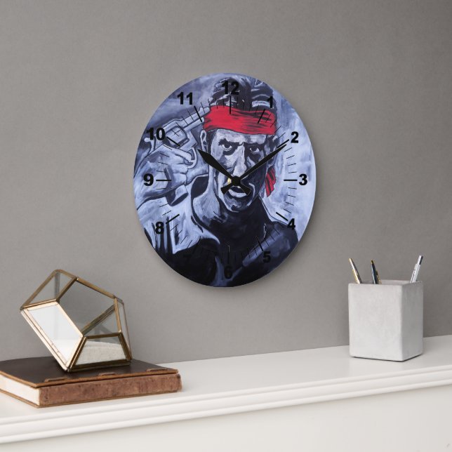 The Prisoner Painting by Alfred Fox Große Wanduhr (Büro)