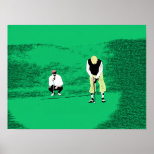 The Putt - Original Golf Art Print Poster