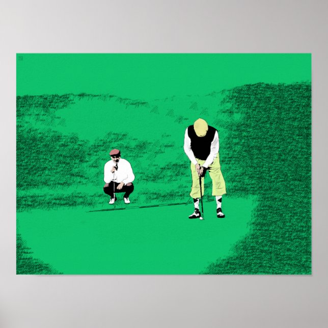 The Putt - Original Golf Art Print Poster (Vorne)
