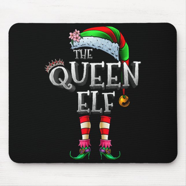 The Queen Elf Shirt Matching Family Christmas Elf  Mousepad (Vorne)