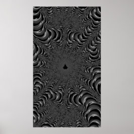 The Queen's Lair Monochrome Fine Fractal Abstract Poster