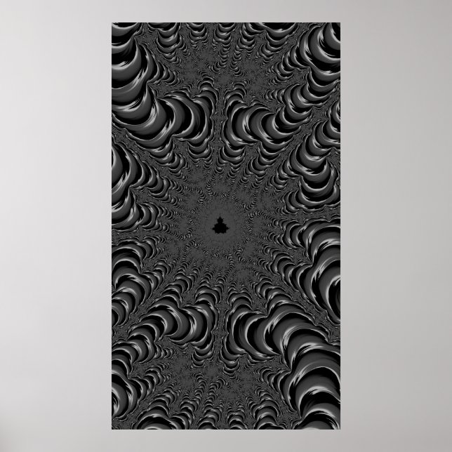The Queen's Lair Monochrome Fine Fractal Abstract Poster (Vorne)