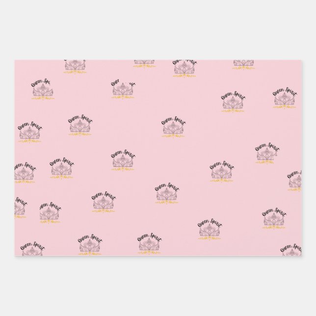 The Queen's Wrapping Paper - Flachblatt Set von 3 Geschenkpapier Set (Vorderseite)