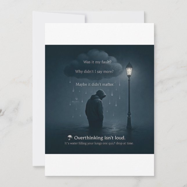 The Quiet Spiral – Realistic Overthinking Tee Einladung (Vorderseite)
