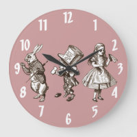 The Rabbit, the Hatter and Alice Wall Clock