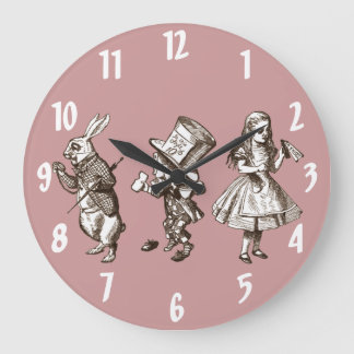 The Rabbit, the Hatter and Alice Wall Clock Große Wanduhr