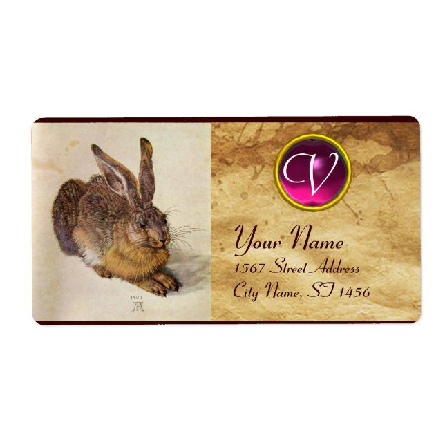 THE RABBIT ( Young Hare ) Monogram Pink Amethyst (Vorne)