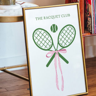 The Racquet Club Tennis Preppy Tennis Poster