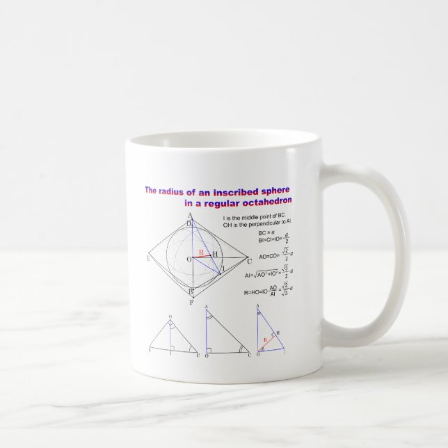 The radius of an inscribed sphere in octahedron kaffeetasse (Rechts)