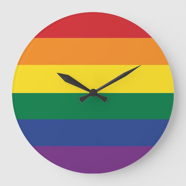 The Rainbow Flag Große Wanduhr (Vorderseite)