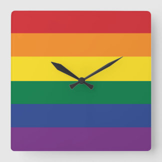 The Rainbow Flag Quadratische Wanduhr