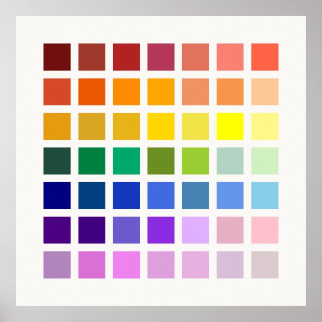The Rainbow & More, ein Farbuniversum von 49 Farbe Poster (Vorne)