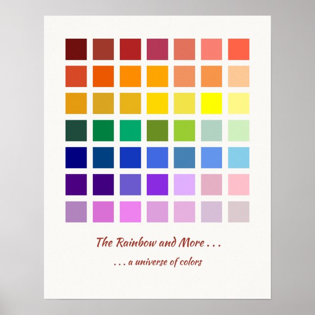 The Rainbow & More, ein Farbuniversum von 49 Farbe Poster (Vorne)