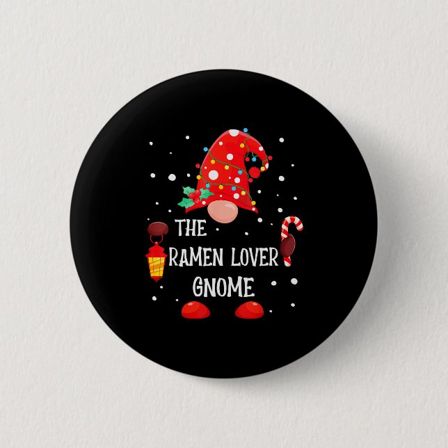 The Ramen Lover Gnome Matching Family Christmas Gn Button (Vorderseite)