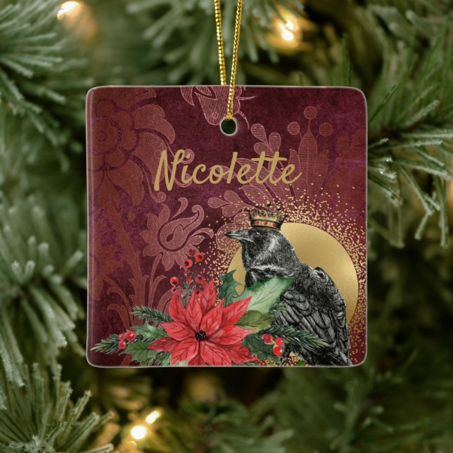 The Raven King Gothic Große Weihnachten Keramikornament (Baum)
