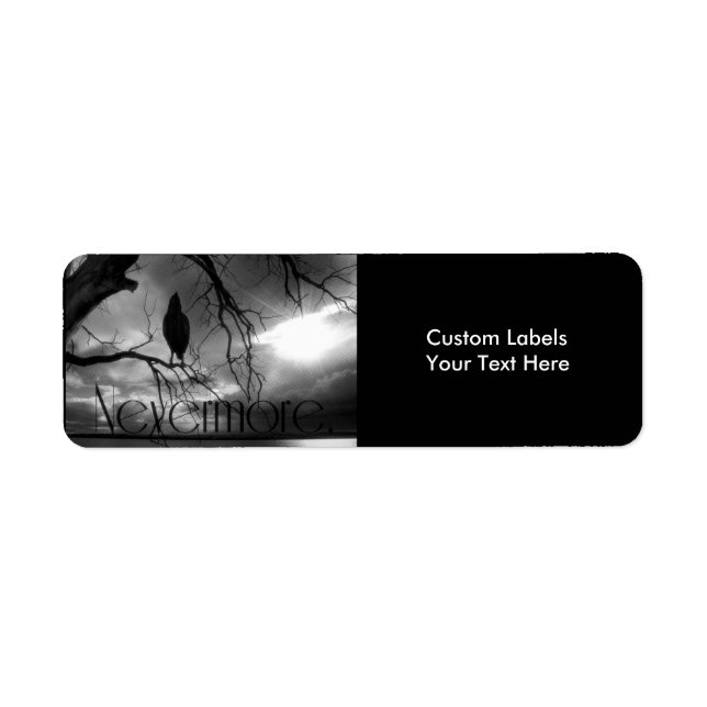 The Raven Labels - Nevermore Sunams Tree B&W (Vorne)
