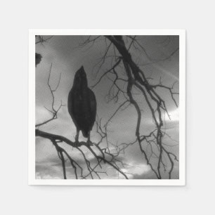 The Raven - Nevermore Sonnenbäume Baum Serviette