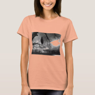 The Raven - Nevermore Sunams & Tree B&W T-Shirt