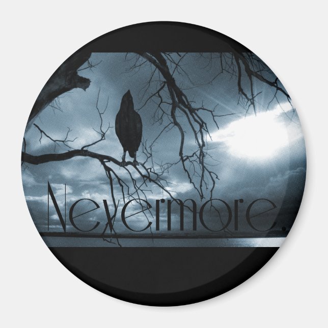 The Raven - Nevermore Sunams & Tree Blue Magnet (Vorne)