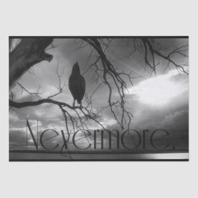 The Raven - Nevermore Sunbeams Tree Seidenpapier (Vorderseite)