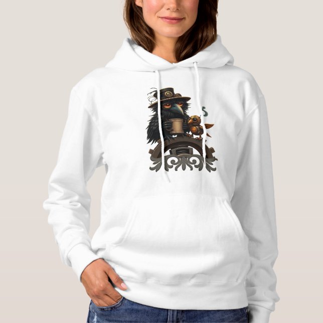 The raven powered by Coffee Hoodie (Vorderseite)