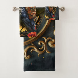 The Raven’s Clockwork Delivery  Badhandtuch Set