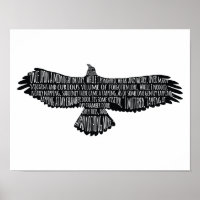 The Raven von Edgar Allan Poe Typografy Poster