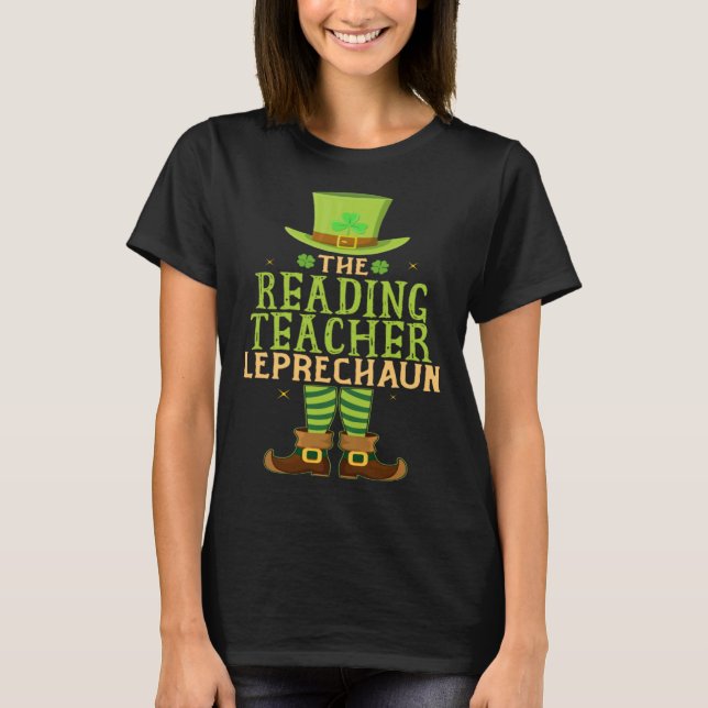 The Reading Teacher Leprechaun Matching St Patrick T-Shirt (Vorderseite)