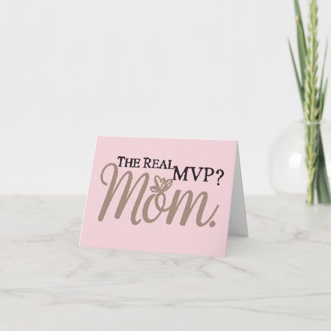 The Real MVP – Mom | Minimalist Blush Pink  Dankeskarte (Vorderseite)