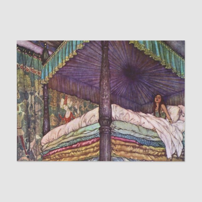 "The Real Princess" von Edmund Dulac Seidenpapier (Vorderseite)