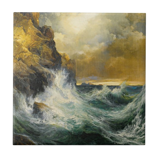 The Receding Wave by Moran, 1909 Fliese (Vorderseite)