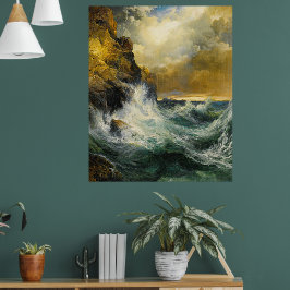 The Receding Wave by Moran, 1909 Poster