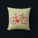 The Red Bike Kissen<br><div class="desc">Ein grafisches Bild eines roten Fahrrads. Im hinteren Teil des Kissens liest man "Fahrrad" in roten Buchstaben. Sie können aus anderen Farben des Kopfkissens auswählen (Schaltfläche anpassen)</div>