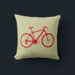 The Red Bike Kissen<br><div class="desc">Ein grafisches Bild eines roten Fahrrads. Im hinteren Teil des Kissens liest man "Fahrrad" in roten Buchstaben. Sie können aus anderen Farben des Kopfkissens auswählen (Schaltfläche anpassen)</div>